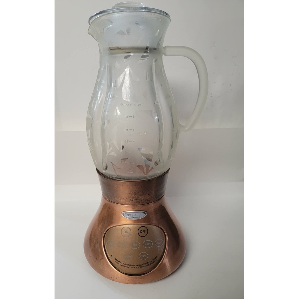 Jenn-Air Attrezzi Blender Antique Copper 48 oz Etched Glass Pitcher JBL800EAau